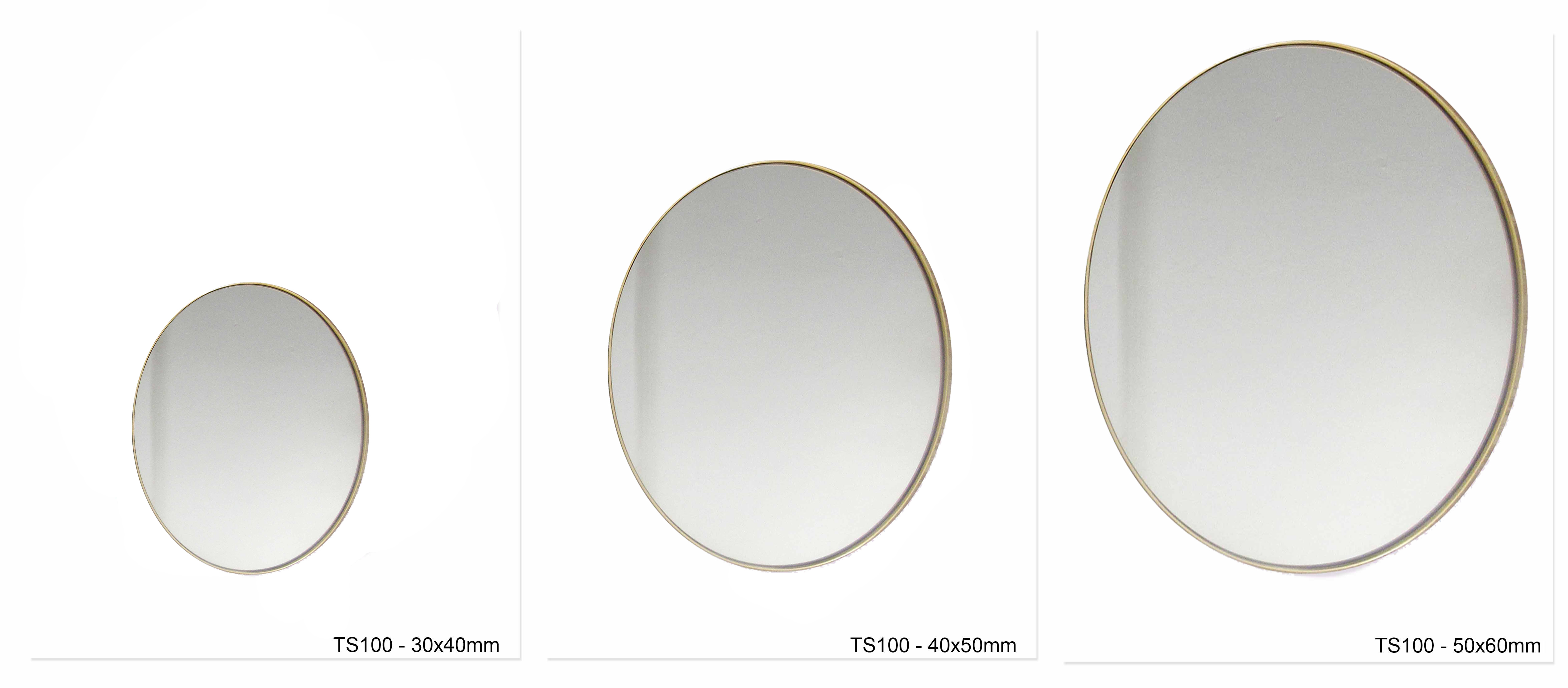 TS100 Wall décor mirror modern small oval gold frame set of 3
